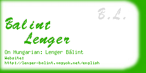 balint lenger business card